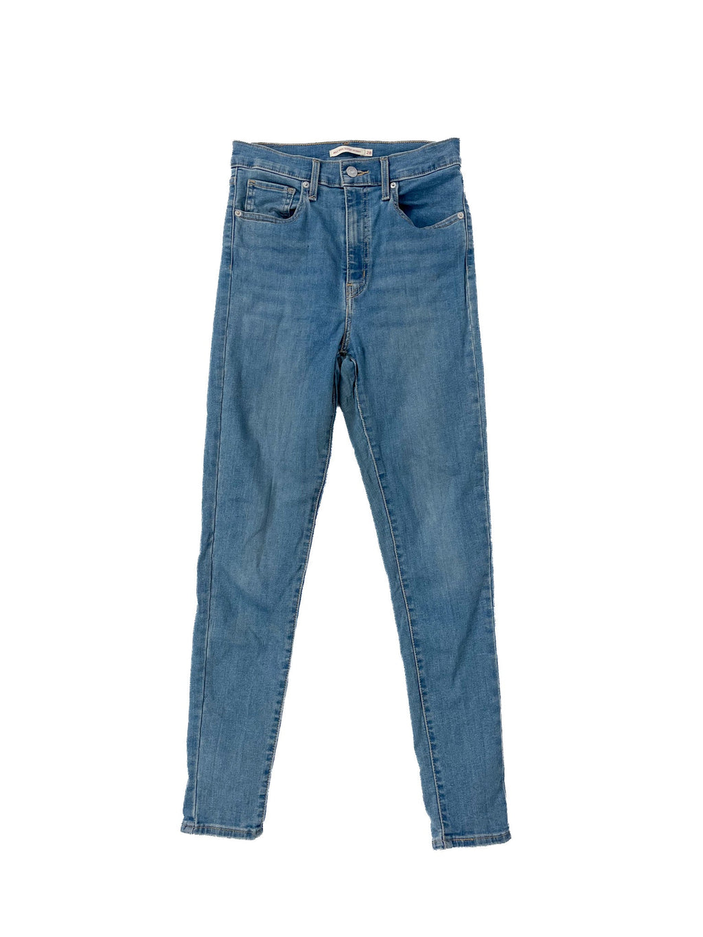 Jean skinny femme taille haute bleu, taille 6, en denim extensible