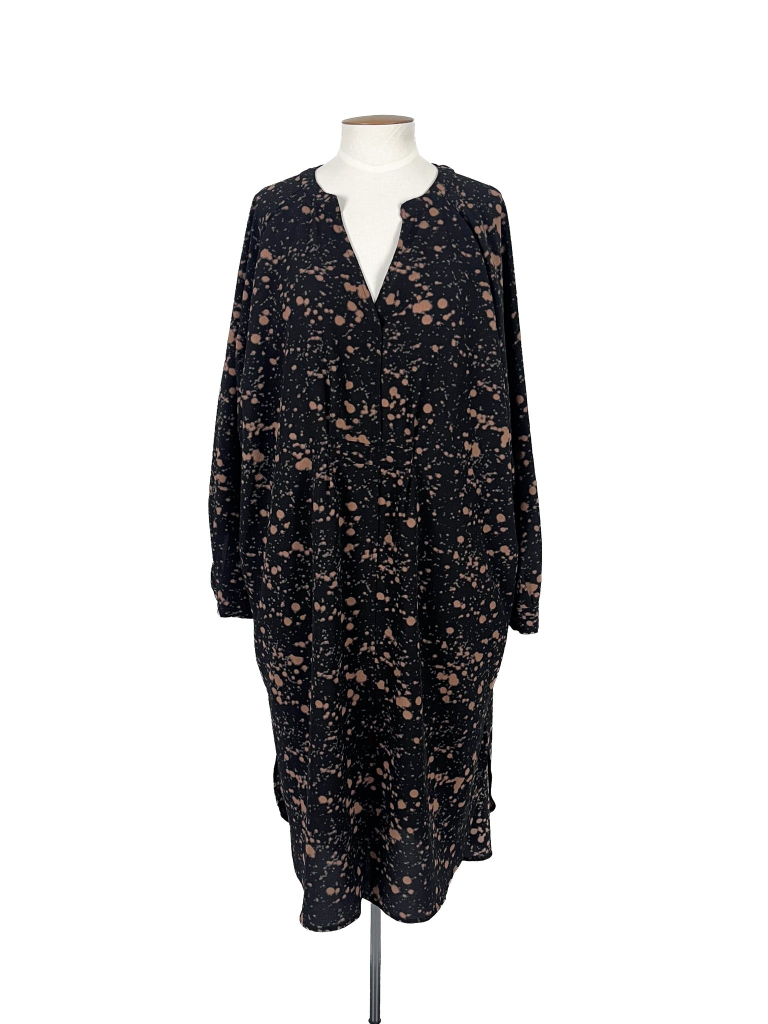 Robe midi noire à manches longues avec poches Taille 20