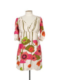 Mini-robe en soie multicolore à motifs floraux, taille 12