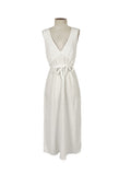 Robe midi blanche sans manches taille M pour femme, décontractée