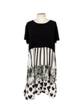 Robe Midi Noire Manches Courtes XXXL 100% Rayonne