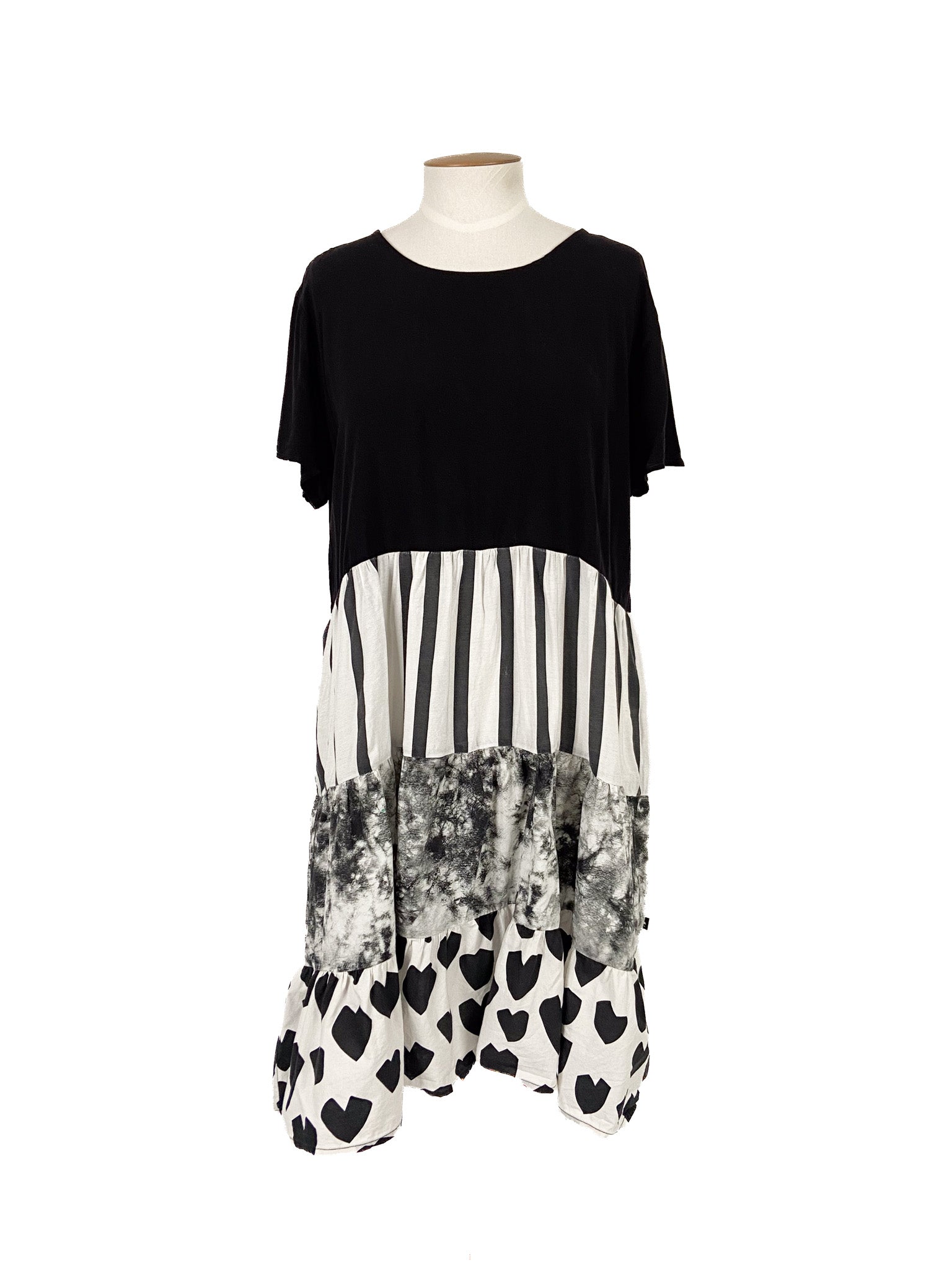 Robe Midi Noire Manches Courtes XXXL 100% Rayonne