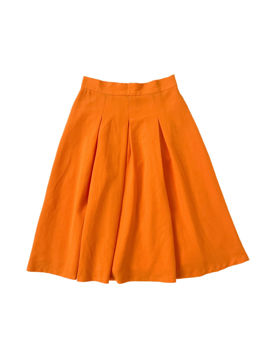 Jupe Midi Orange Taille 38 Élasthanne Polyester Unie Femme