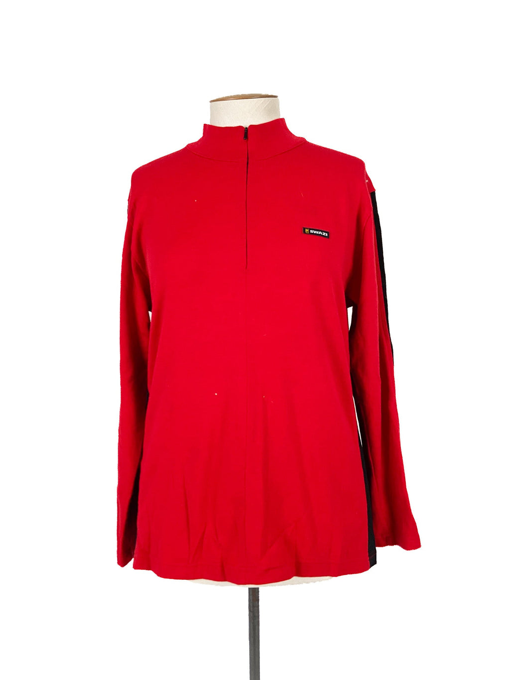 Pull rouge en laine mérinos à manches longues, taille 12