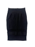 Jupe midi noire taille 12 mélange coton nylon élasthanne femme
