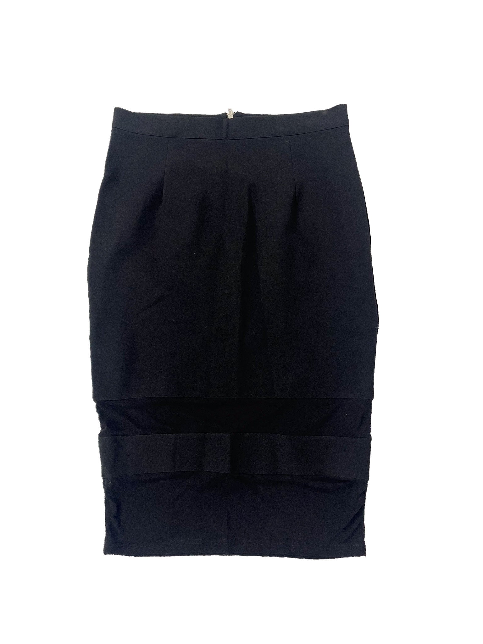 Jupe midi noire taille 12 mélange coton nylon élasthanne femme