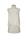 Haut Sans Manches Rayé Beige en Lin et Viscose Taille M