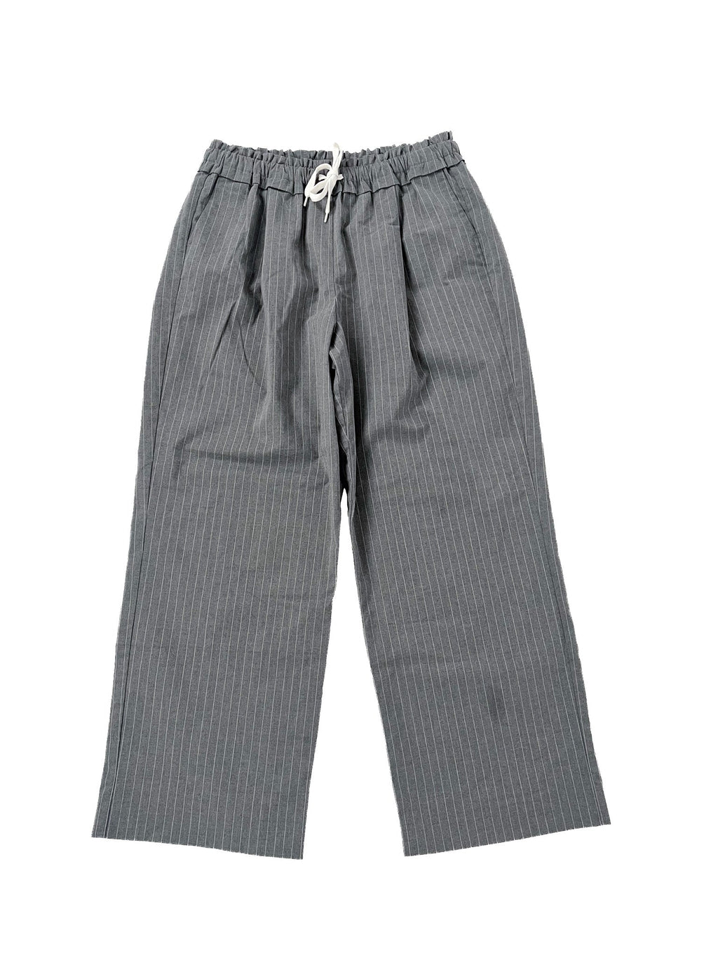 Pantalon rayé gris, taille 16, mélange élasthanne, décontracté