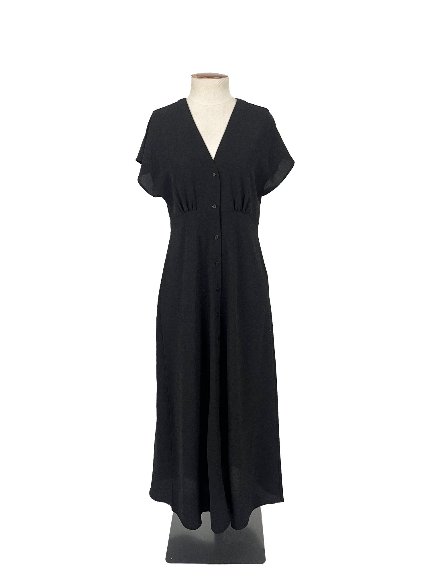 Robe longue noire Taille S Légère Unie Sans manches Femme