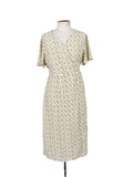 Robe midi légère à manches courtes et imprimé floral blanc, taille 20