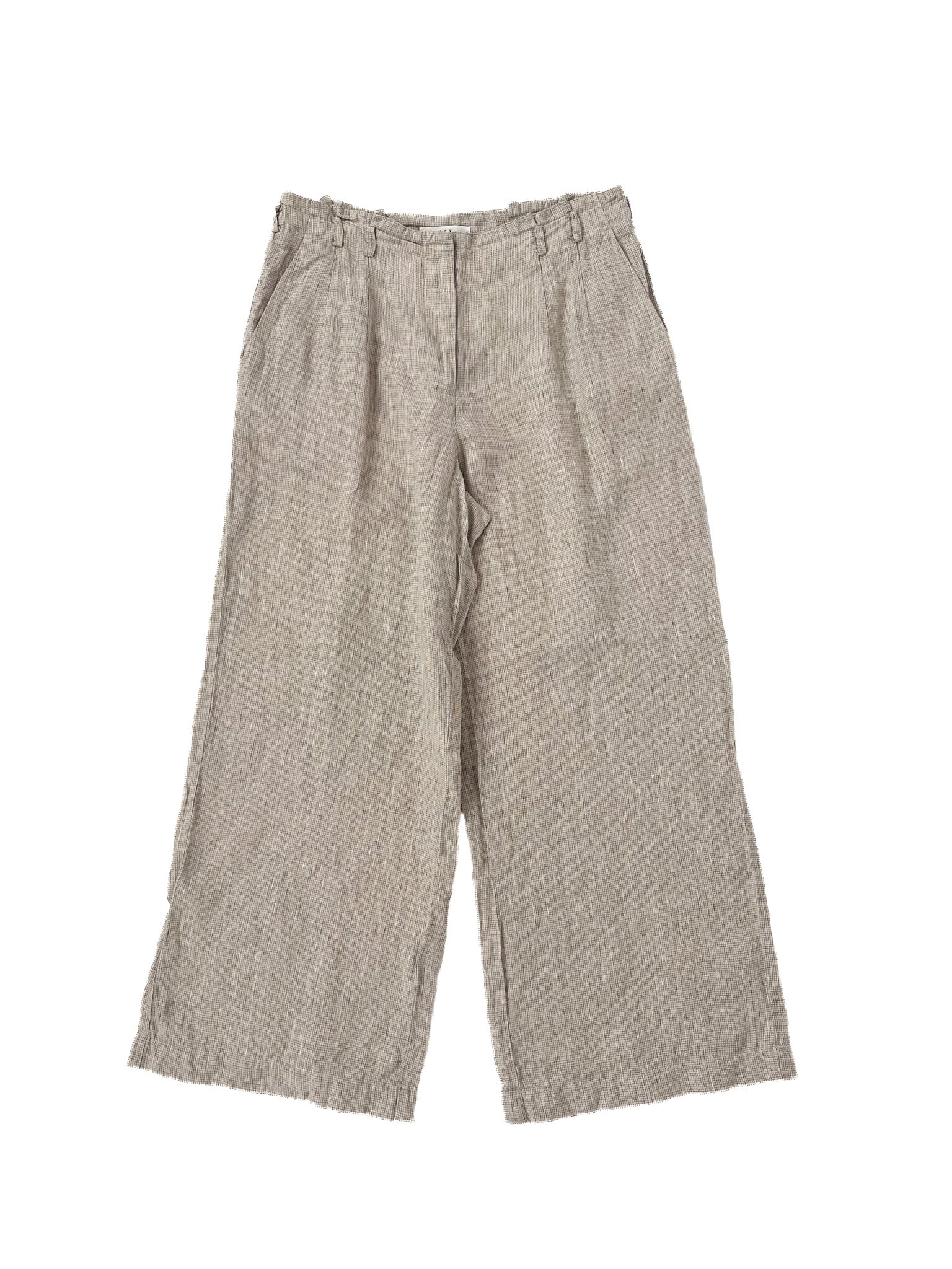 Pantalon large en lin beige taille 40 femme