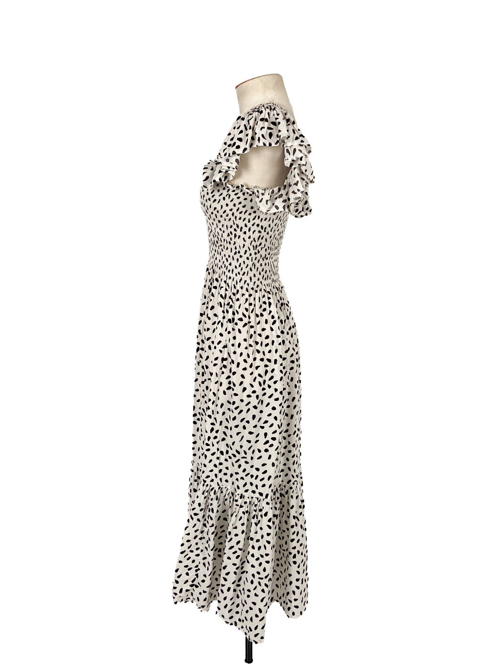 Robe Midi Extensible Imprimé Animal Blanc Taille XS