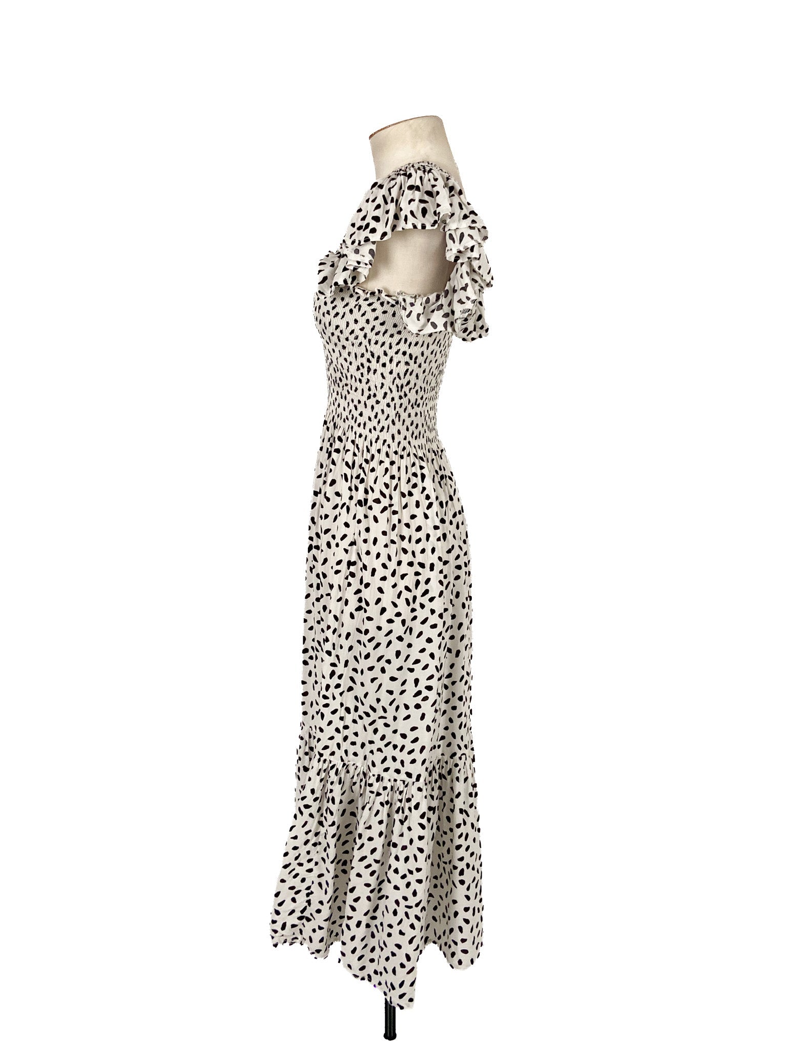 Robe Midi Extensible Imprimé Animal Blanc Taille XS