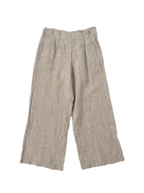 Pantalon large en lin beige taille 40 femme