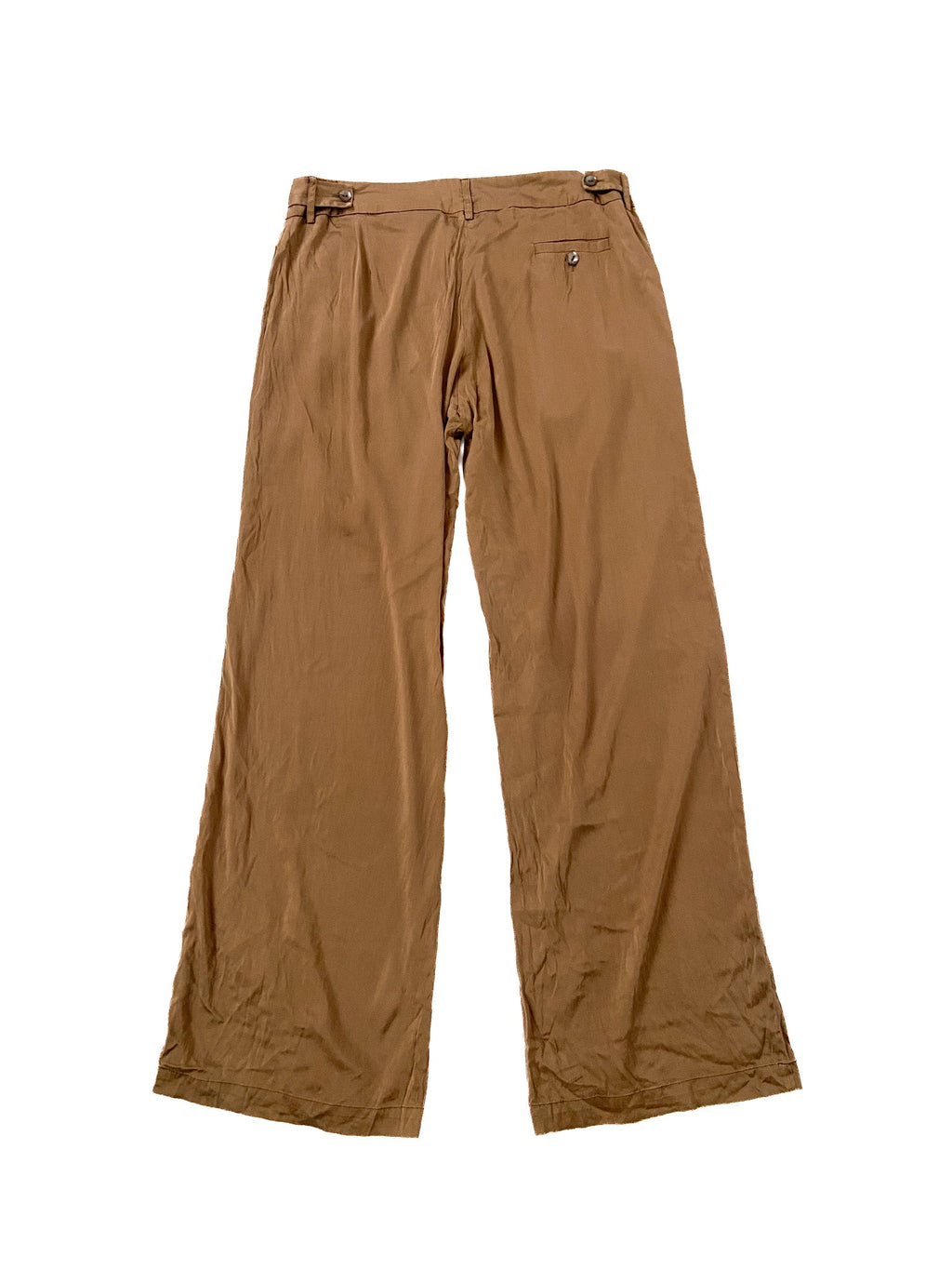 Pantalon large en soie marron pour femme Taille 42 Style uni