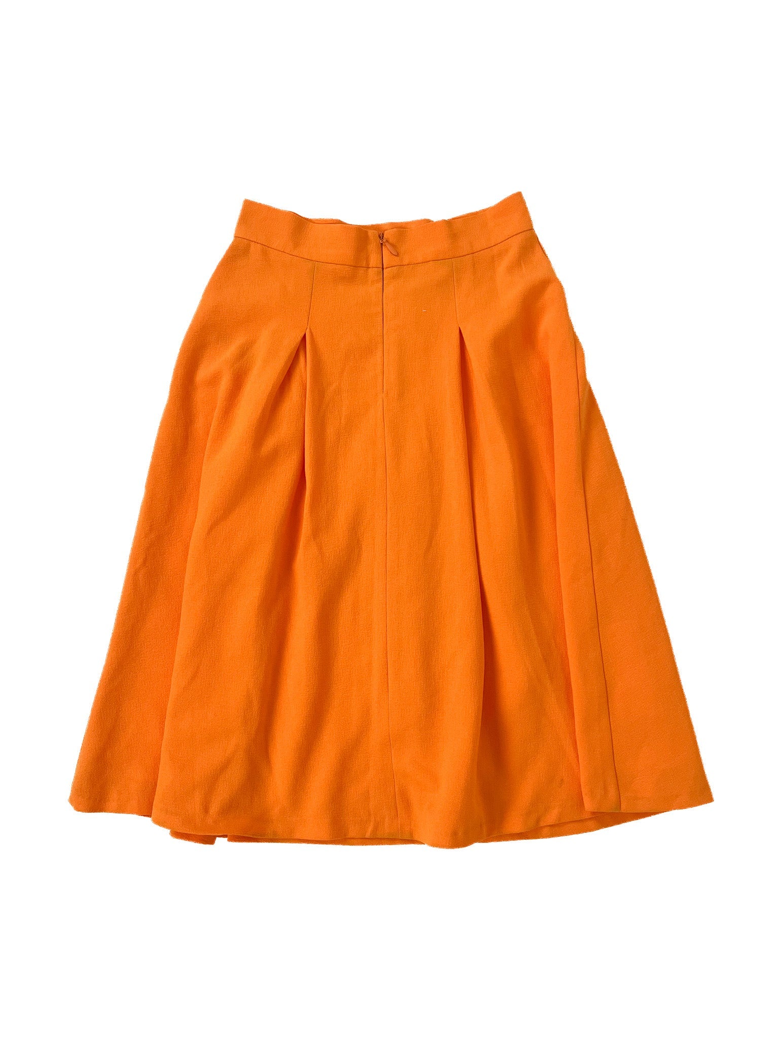 Jupe Midi Orange Taille 38 Élasthanne Polyester Unie Femme