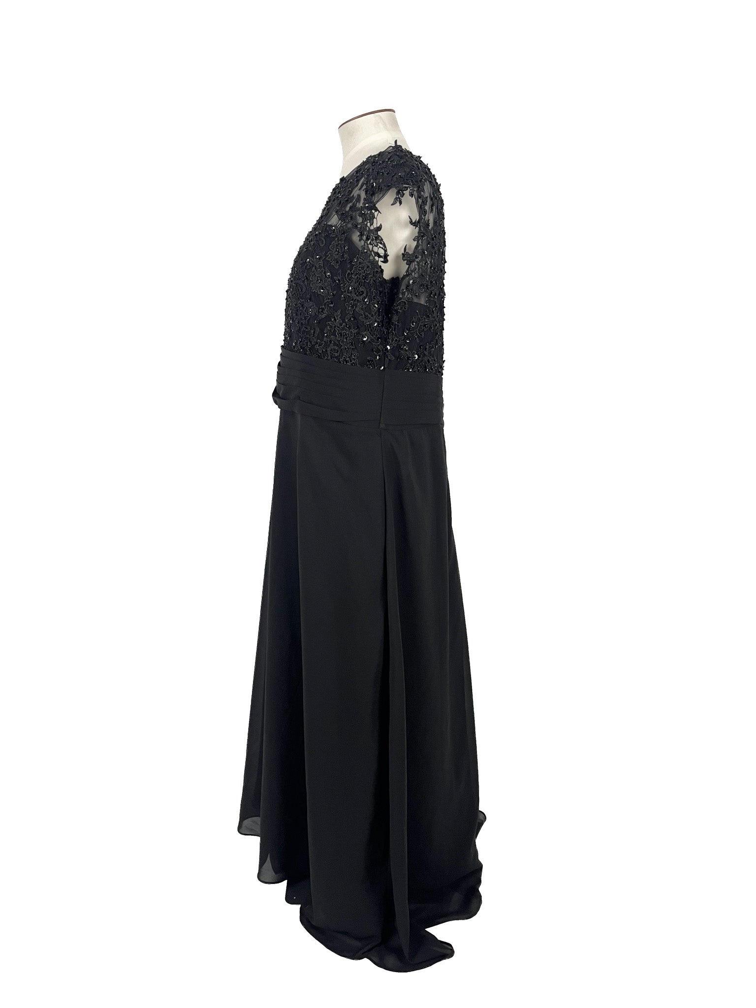 Robe longue sans manches noire taille 22 coupe décontractée