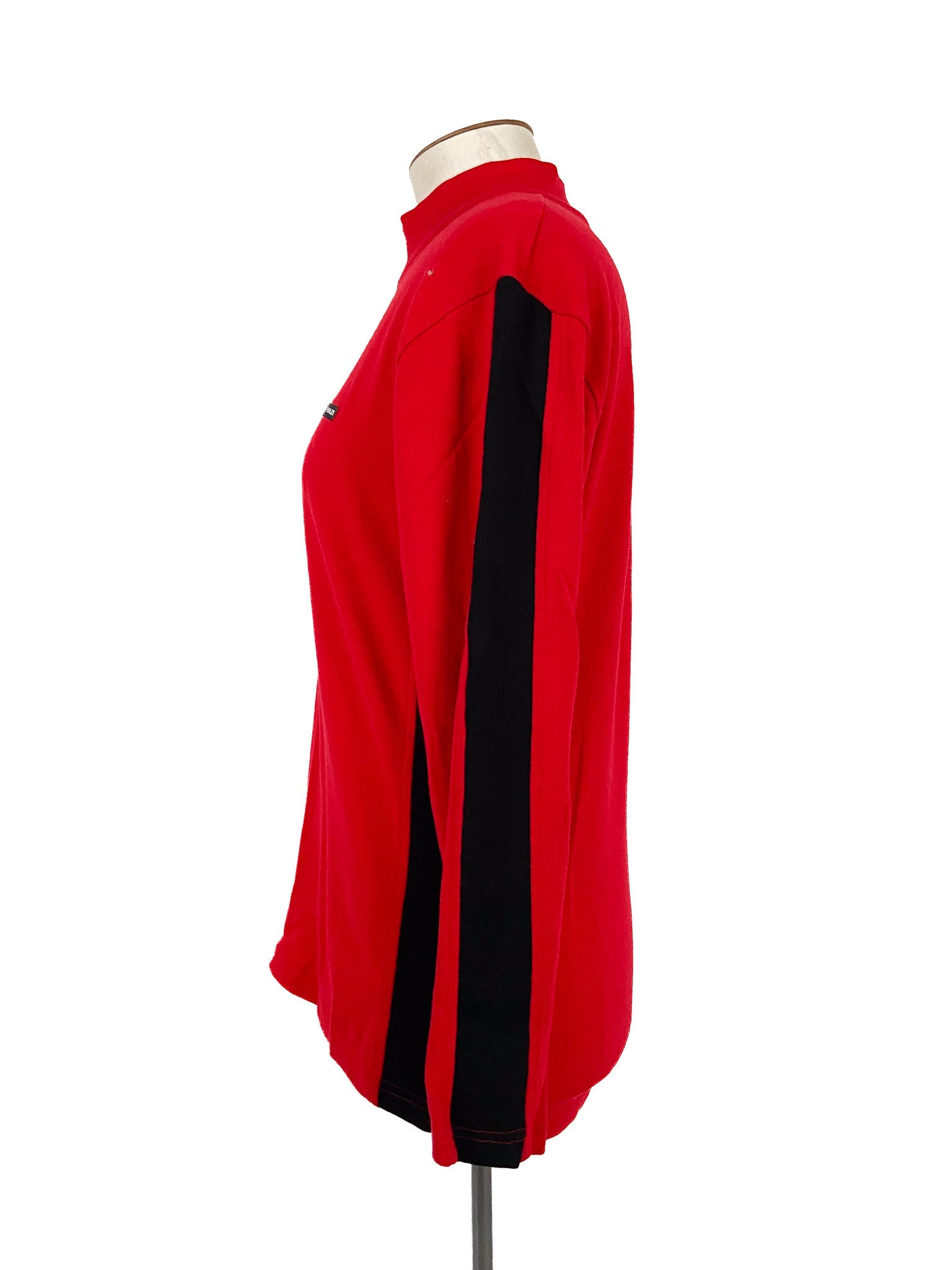 Pull rouge en laine mérinos à manches longues, taille 12