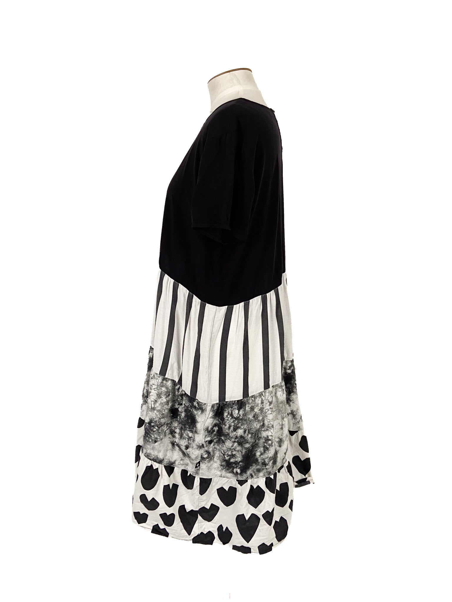 Robe Midi Noire Manches Courtes XXXL 100% Rayonne