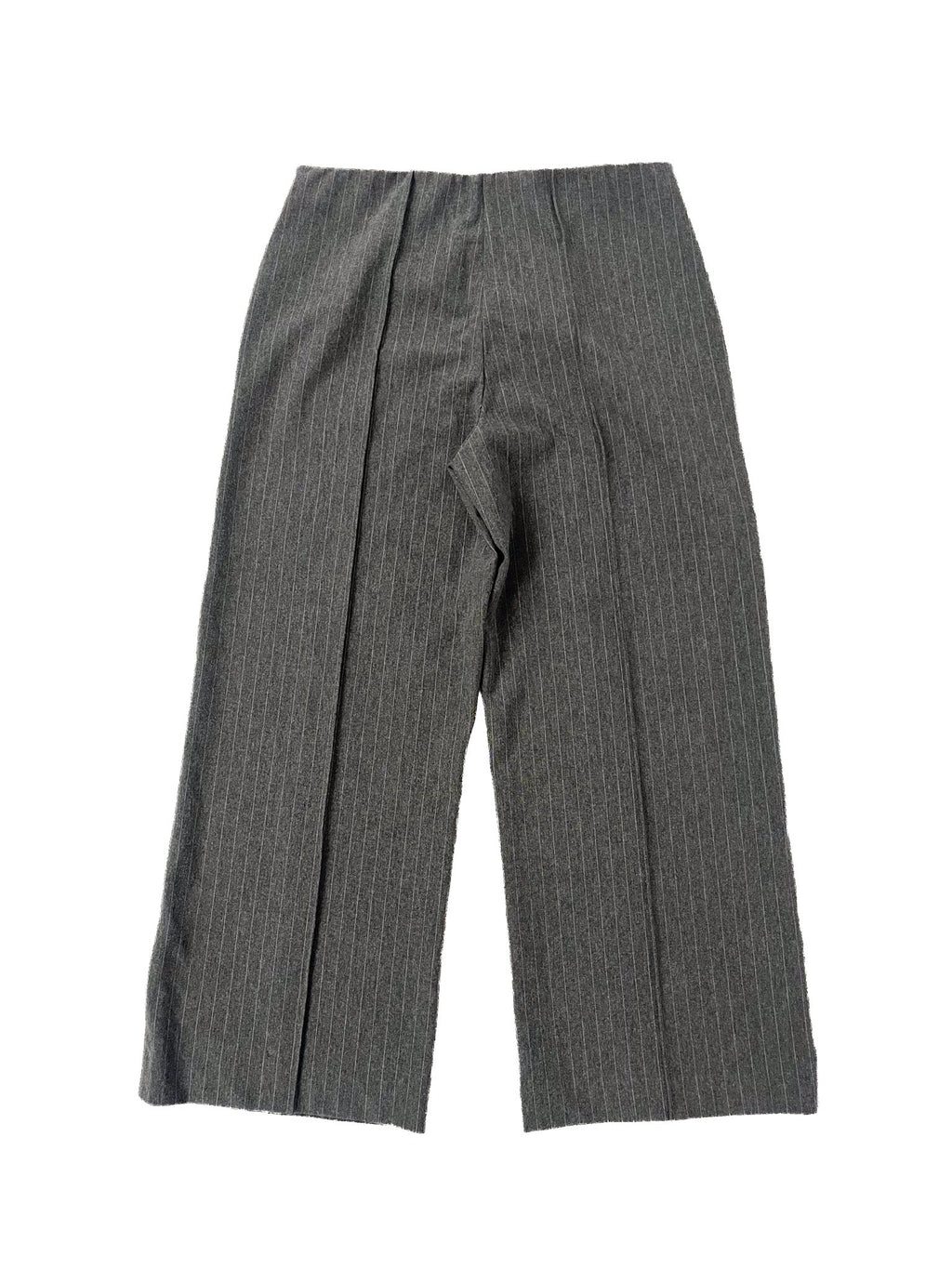 Pantalon ample en mélange de viscose rayé gris, taille 16