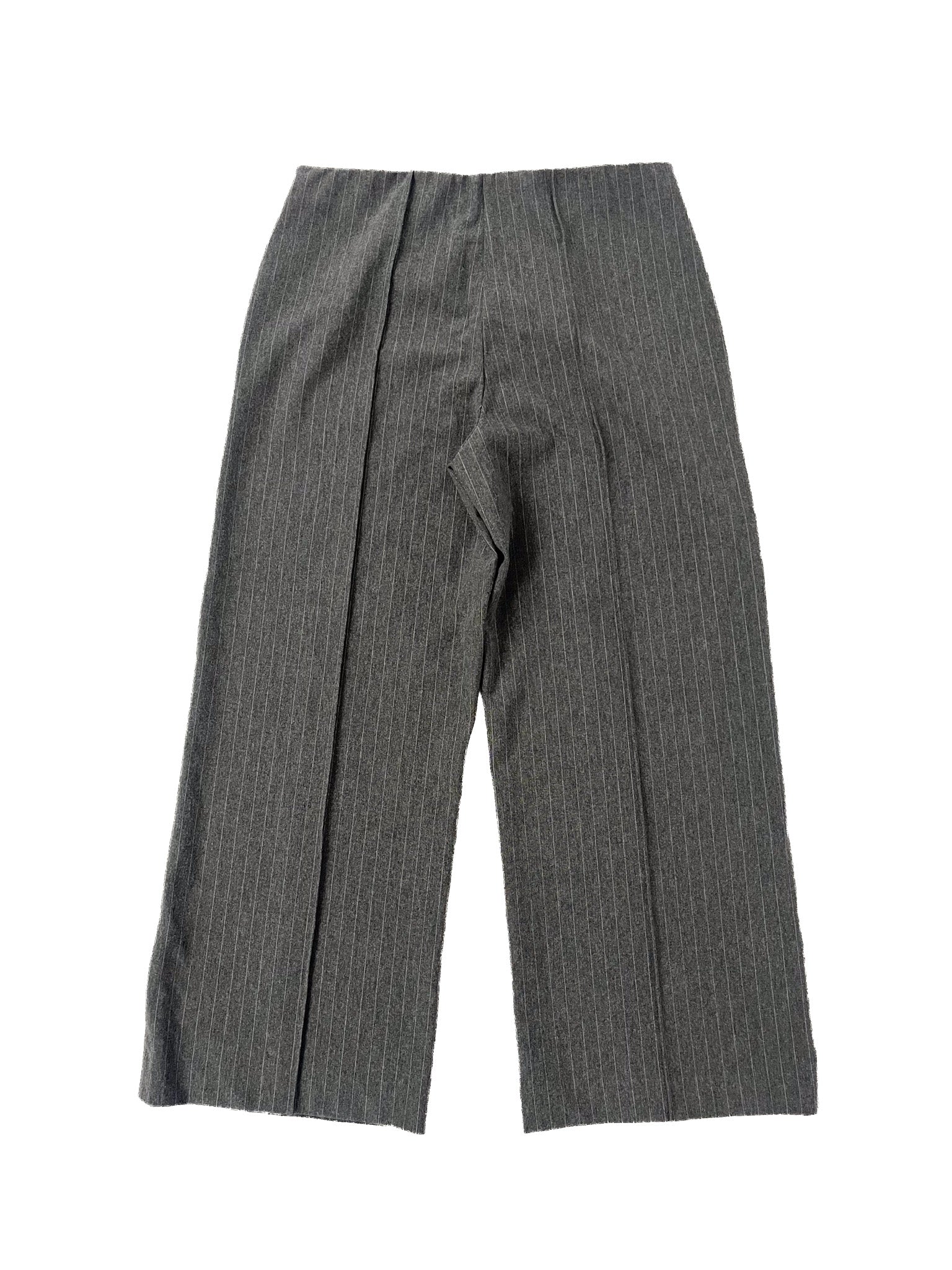 Pantalon ample en mélange de viscose rayé gris, taille 16
