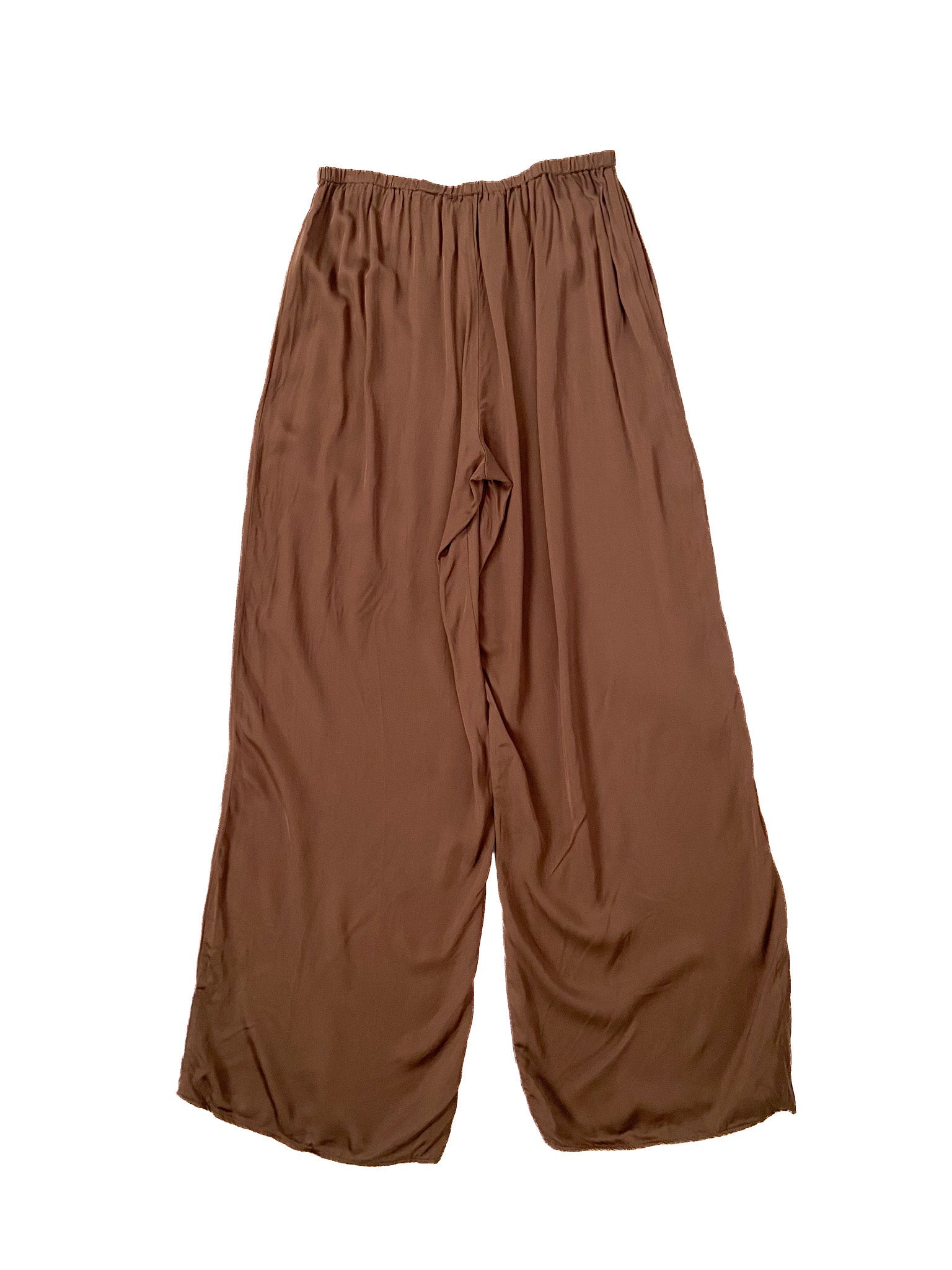 Pantalon léger et soyeux extensible marron taille L