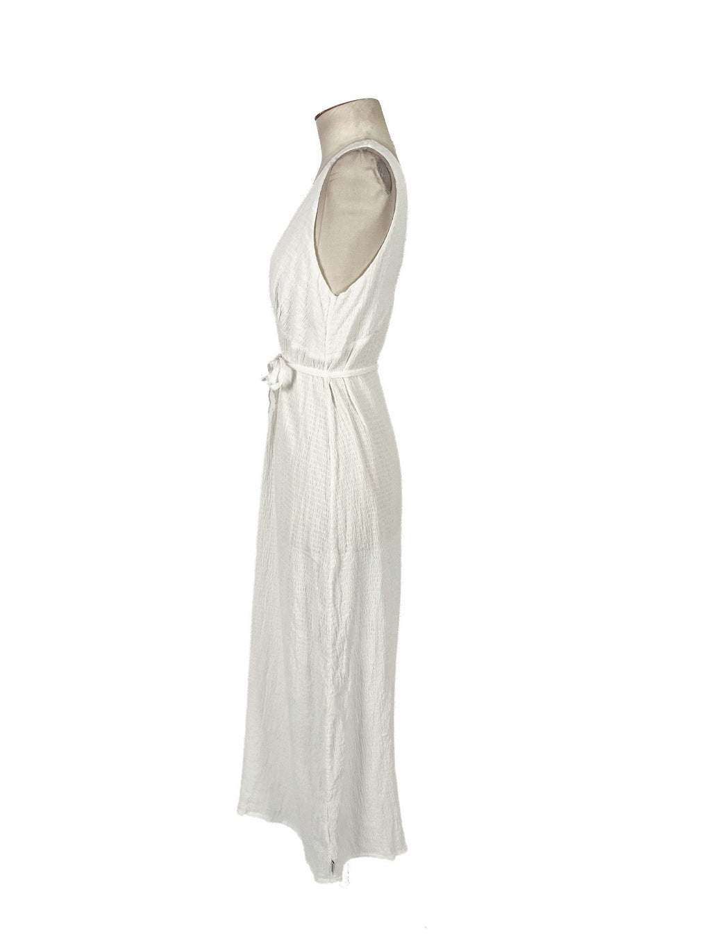 Robe midi blanche sans manches taille M pour femme, décontractée
