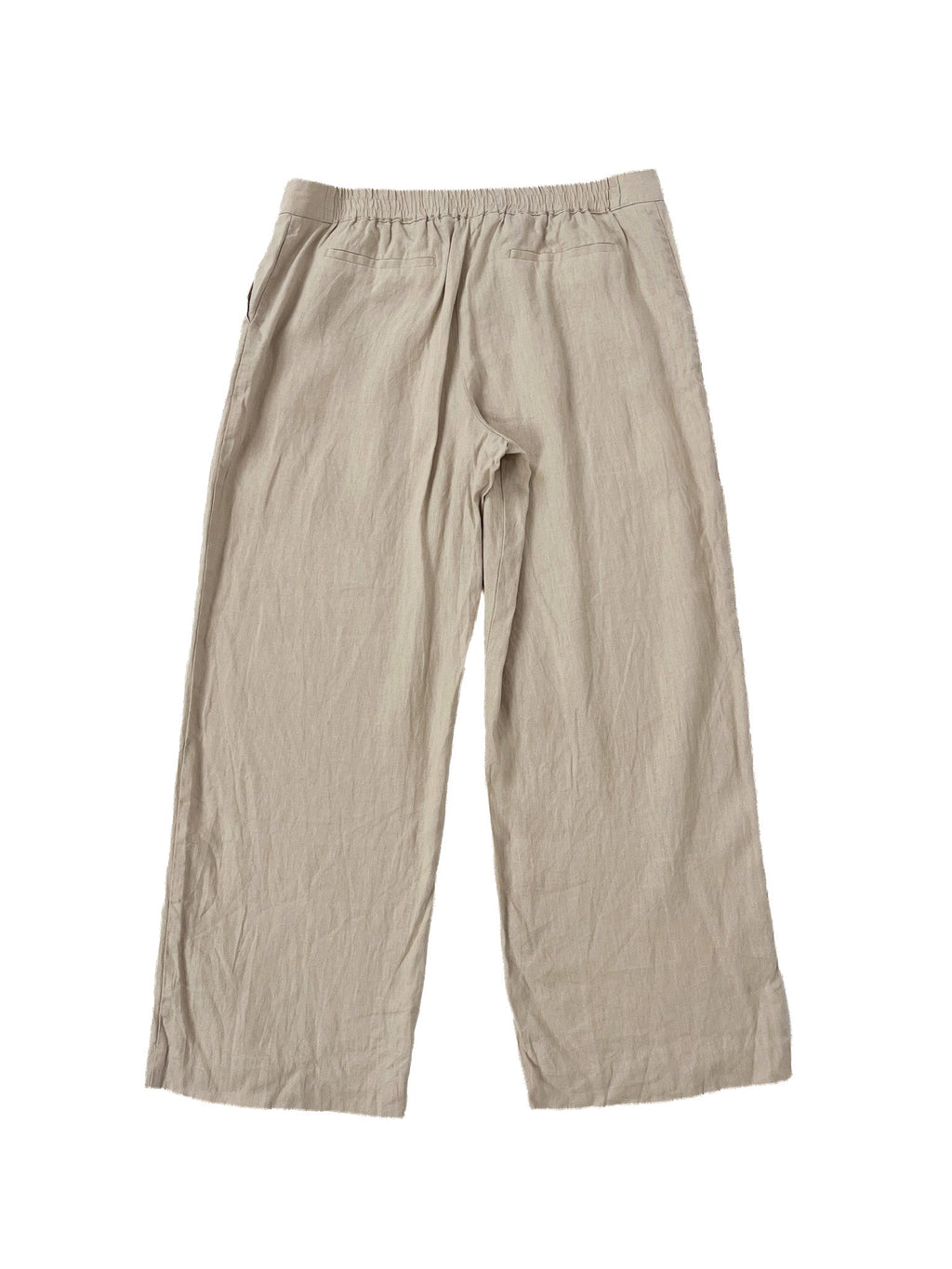 Pantalon large en lin beige taille 14