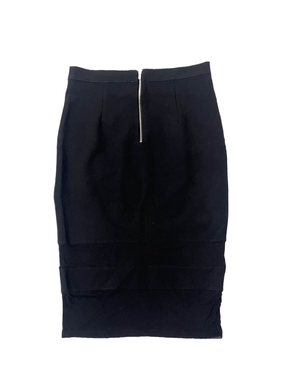 Jupe midi noire taille 12 mélange coton nylon élasthanne femme