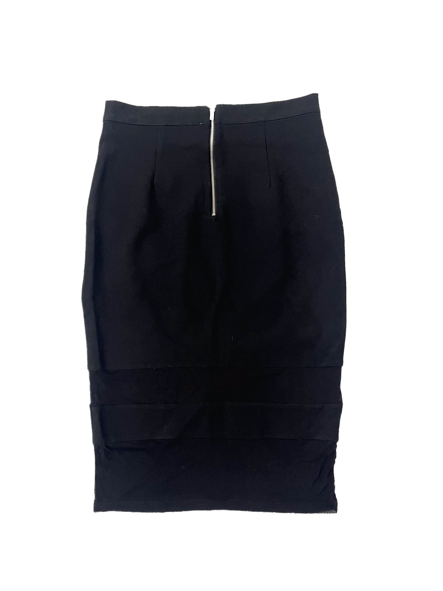 Jupe midi noire taille 12 mélange coton nylon élasthanne femme