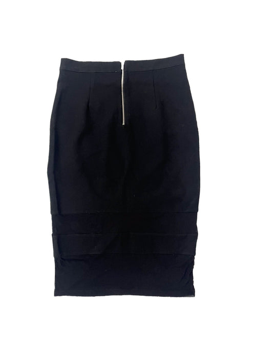 Jupe midi noire taille 12 mélange coton nylon élasthanne femme