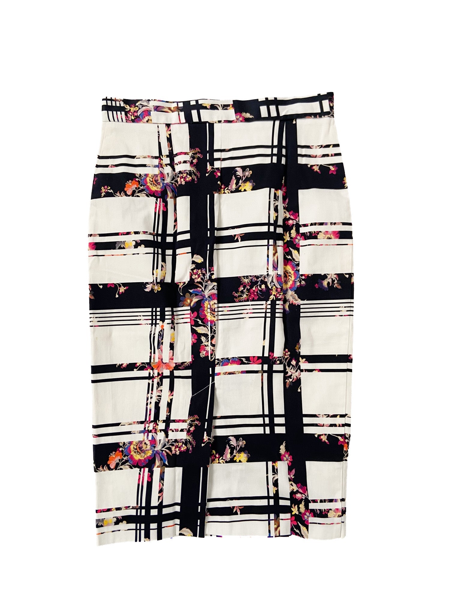 Jupe midi multicolore Taille 38 Mélange coton-élasthanne