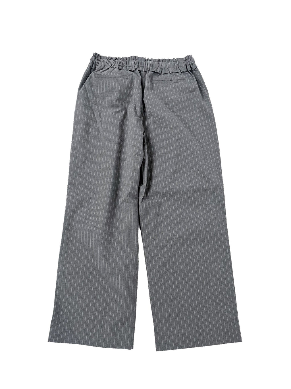 Pantalon rayé gris, taille 16, mélange élasthanne, décontracté