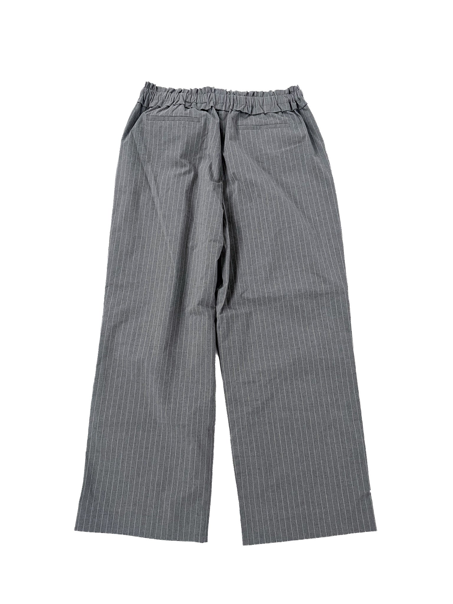 Pantalon rayé gris, taille 16, mélange élasthanne, décontracté