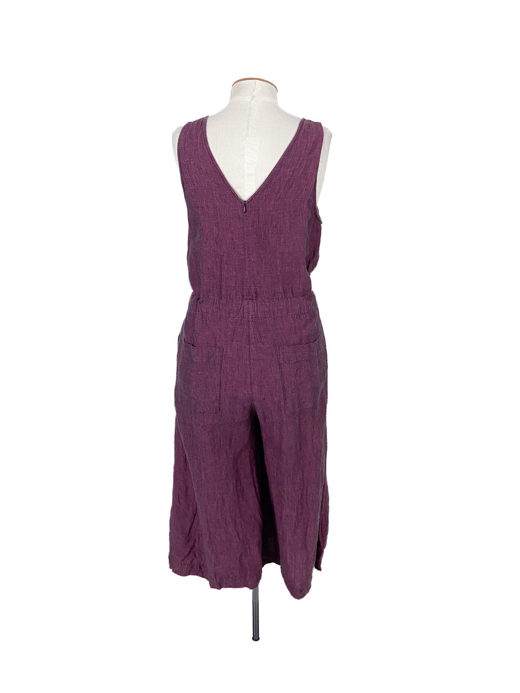 Combinaison-pantalon courte violette sans manches avec ceinture, taille 12