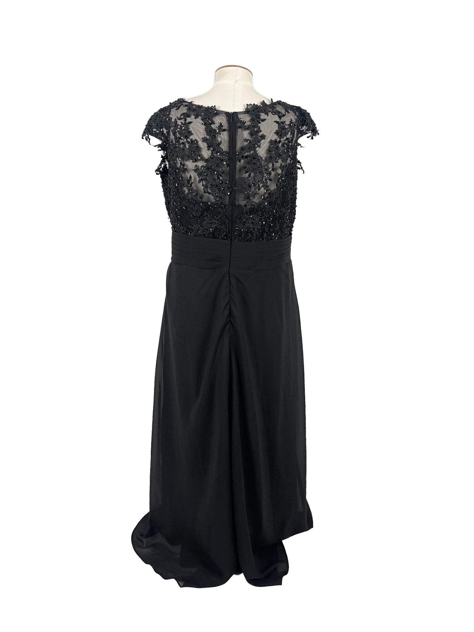 Robe longue sans manches noire taille 22 coupe décontractée