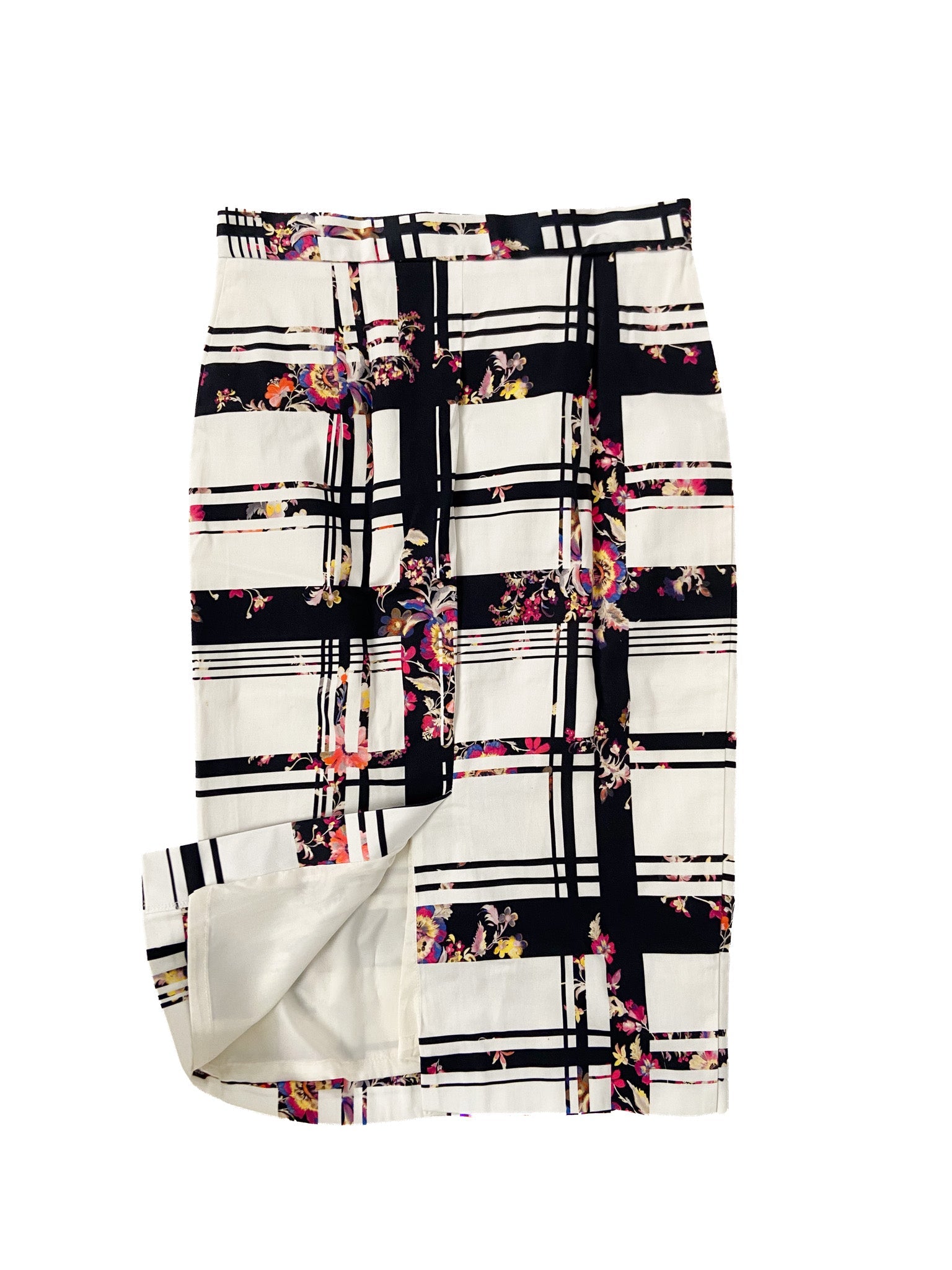 Jupe midi multicolore Taille 38 Mélange coton-élasthanne