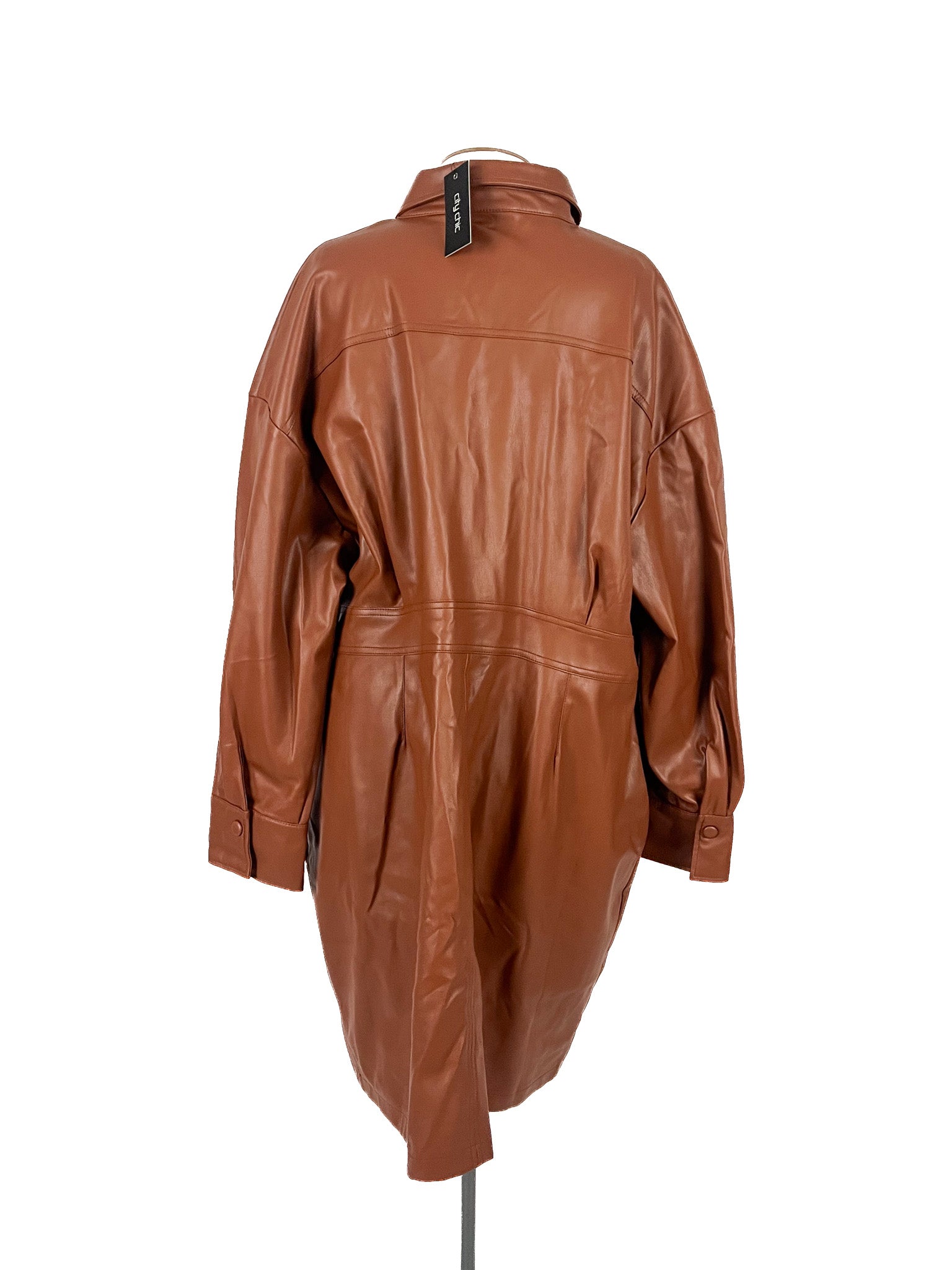 Robe courte marron à manches longues en polyester taille 22 Femme
