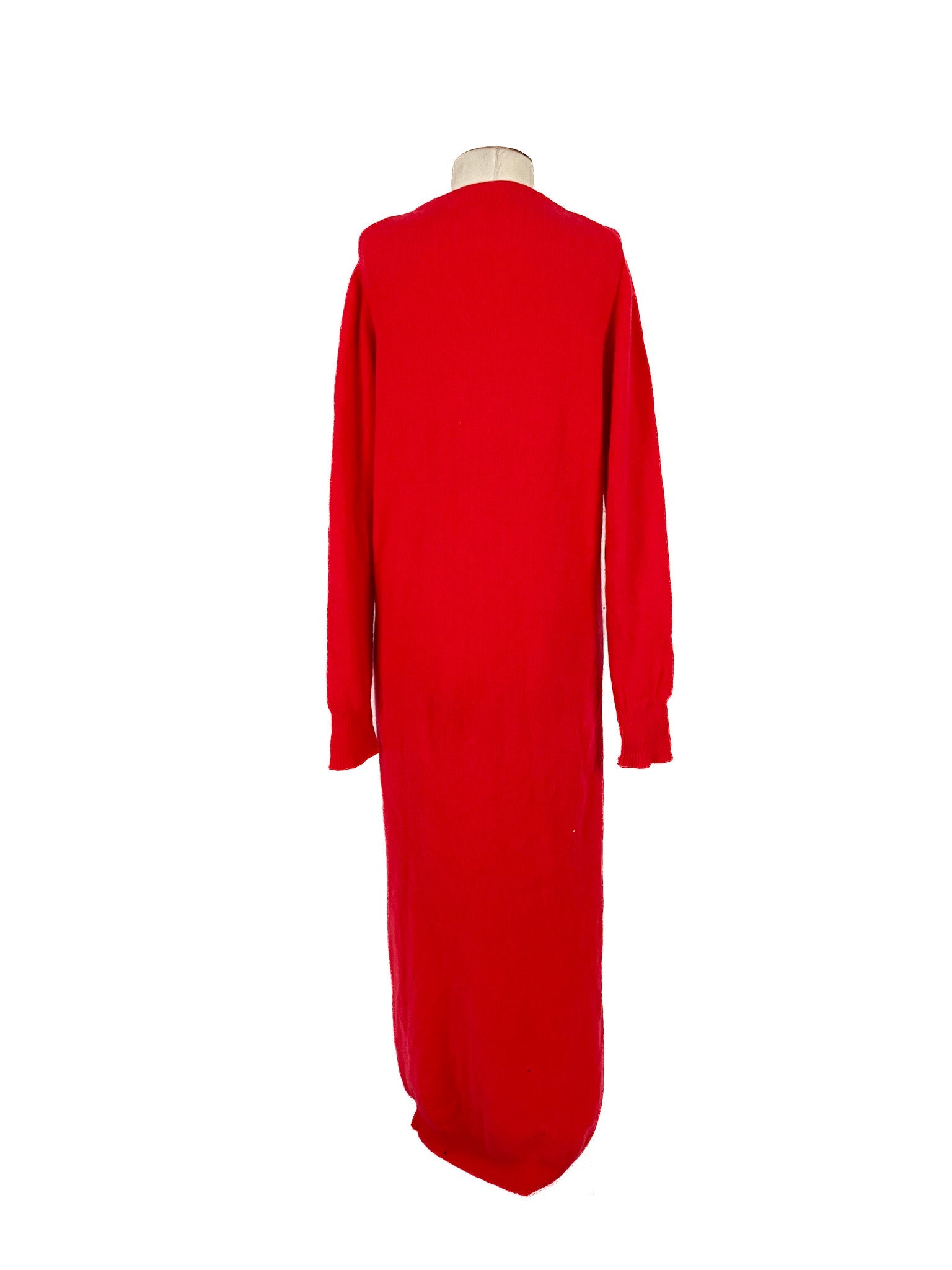 Gilet en Cachemire Rouge Manches Longues Maille Unie Taille M