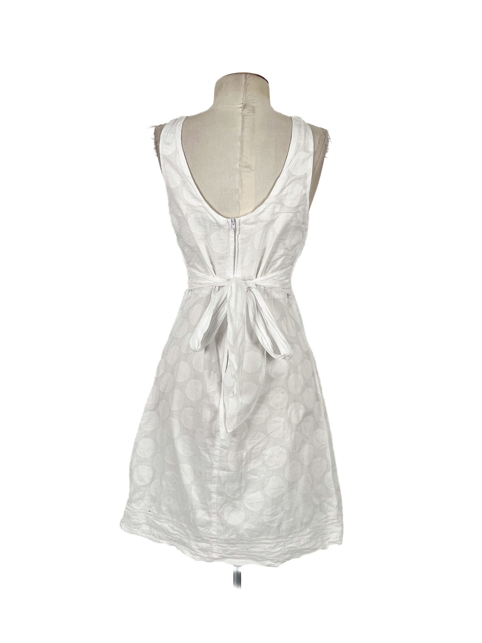 Robe midi blanche taille 38 sans manches en coton uni