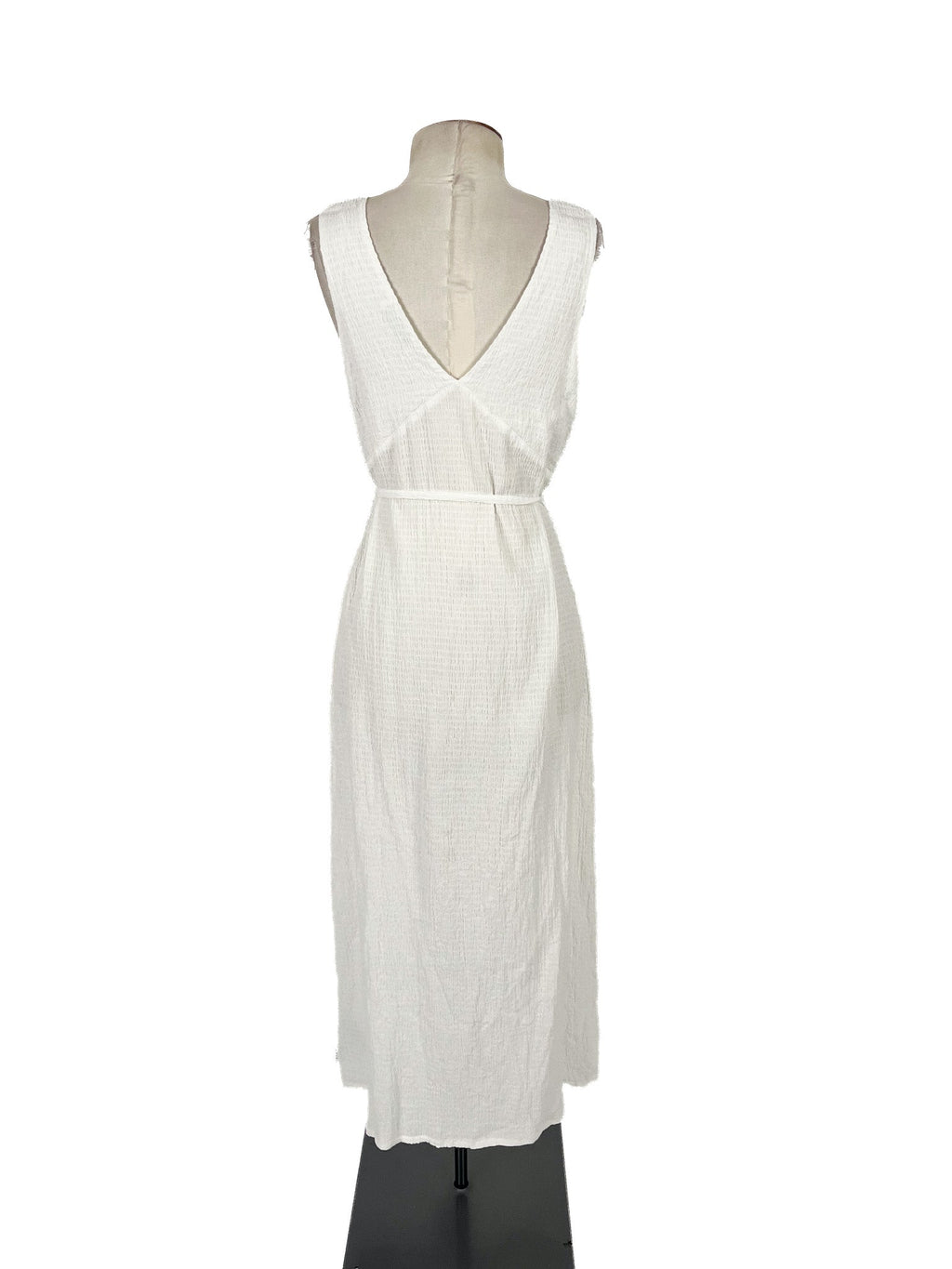 Robe midi blanche sans manches taille M pour femme, décontractée