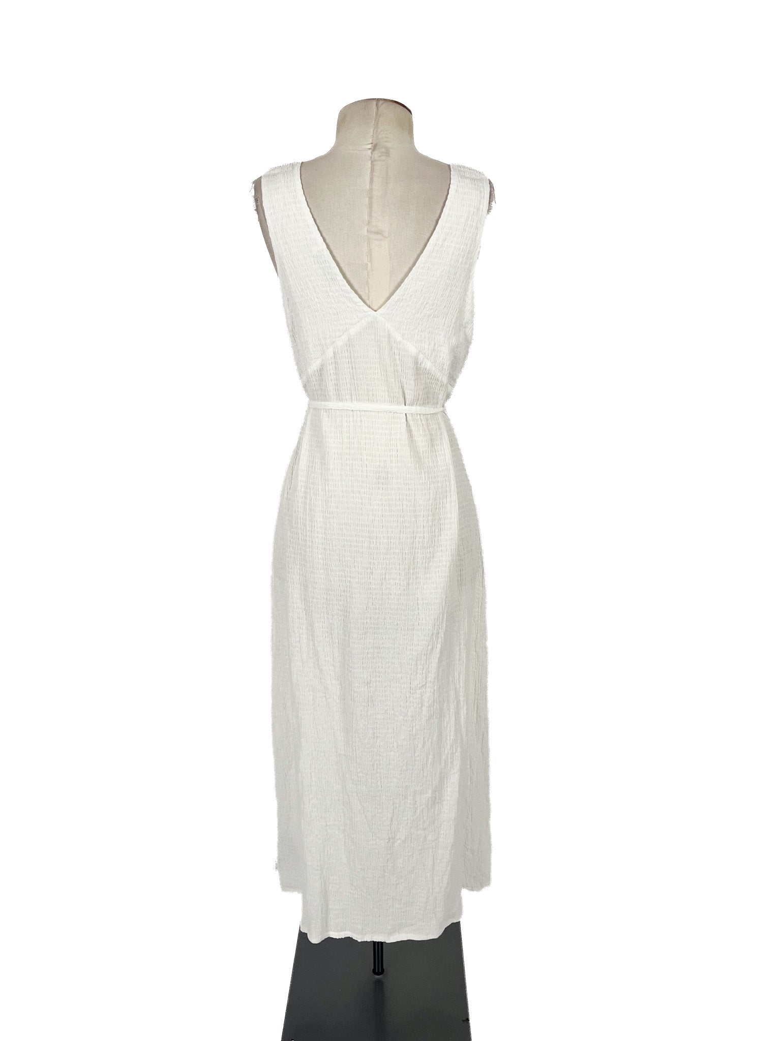 Robe midi blanche sans manches taille M pour femme, décontractée