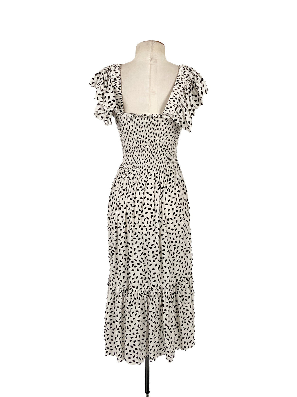 Robe Midi Extensible Imprimé Animal Blanc Taille XS