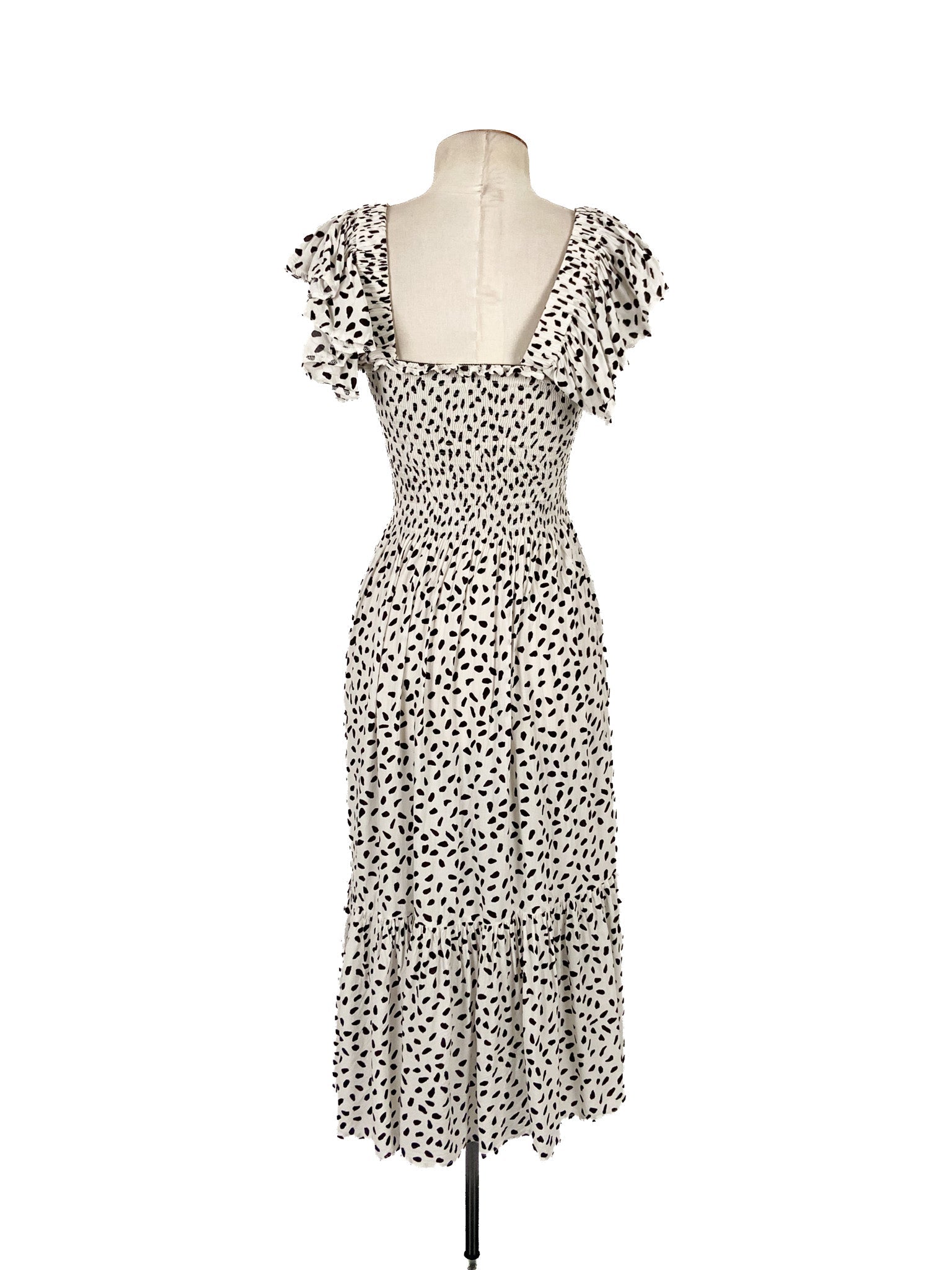 Robe Midi Extensible Imprimé Animal Blanc Taille XS