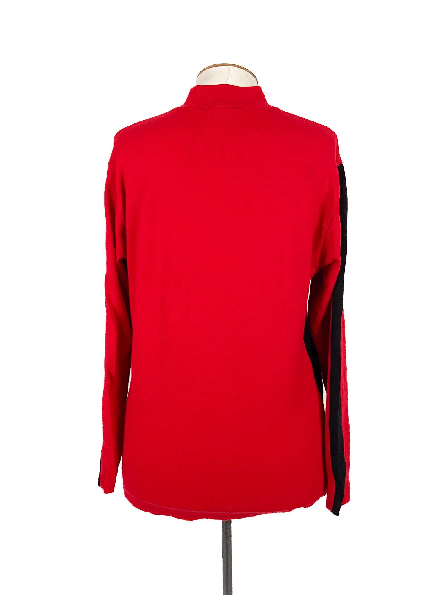 Pull rouge en laine mérinos à manches longues, taille 12