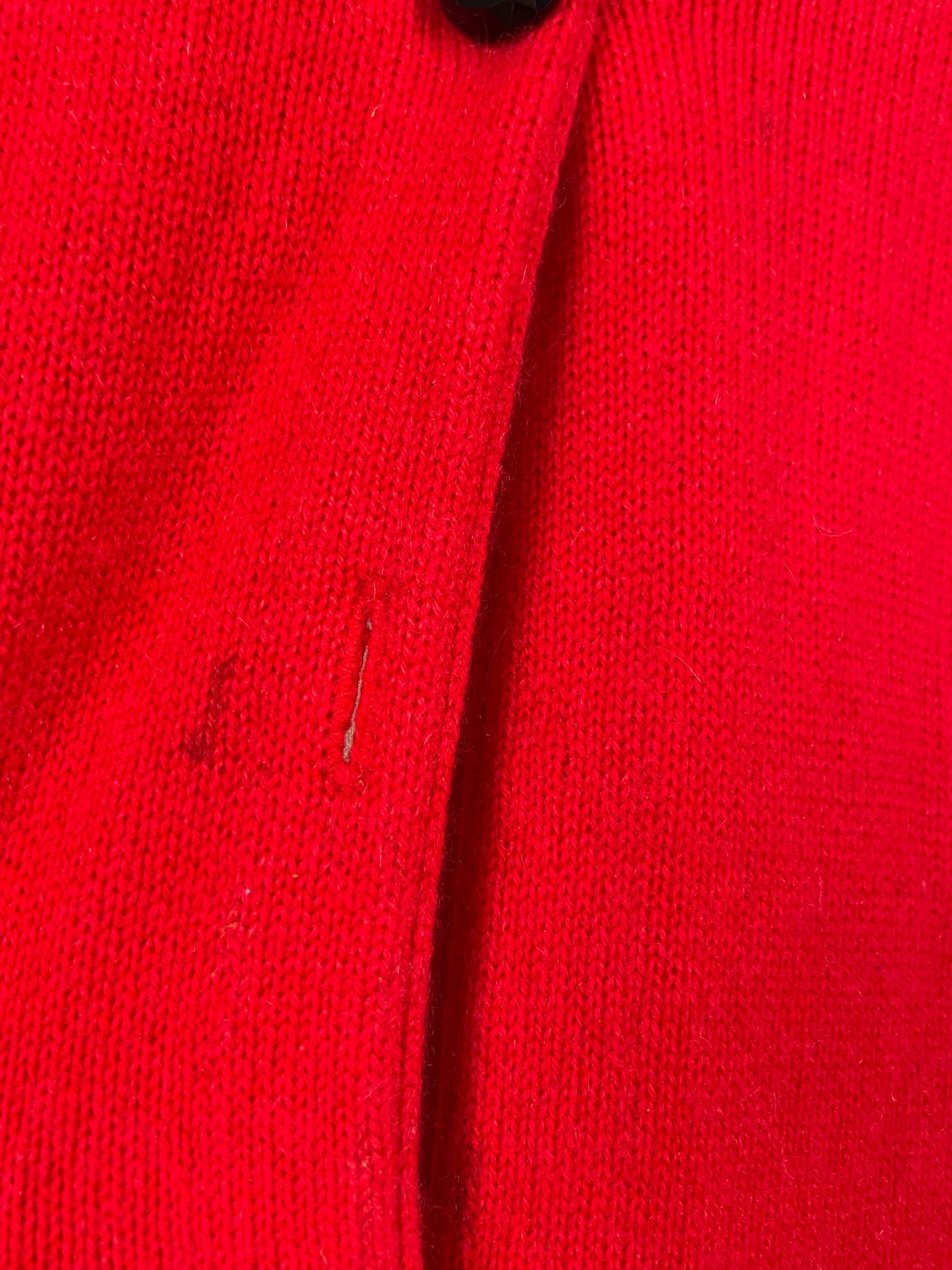 Gilet en Cachemire Rouge Manches Longues Maille Unie Taille M
