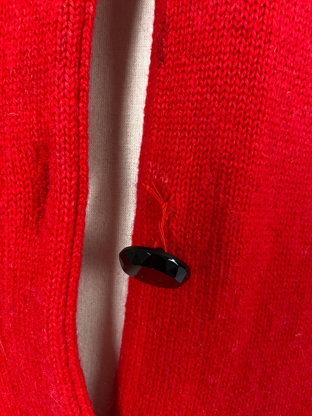 Gilet en Cachemire Rouge Manches Longues Maille Unie Taille M